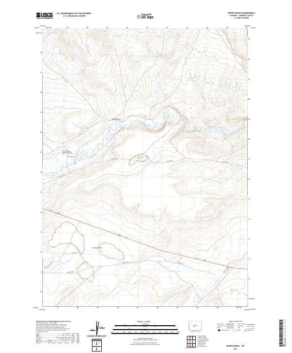 USGS US Topo 7.5-minute map for Myers Ranch WY 2021