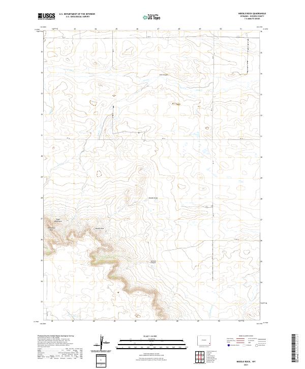 USGS US Topo 7.5-minute map for Needle Rock WY 2021