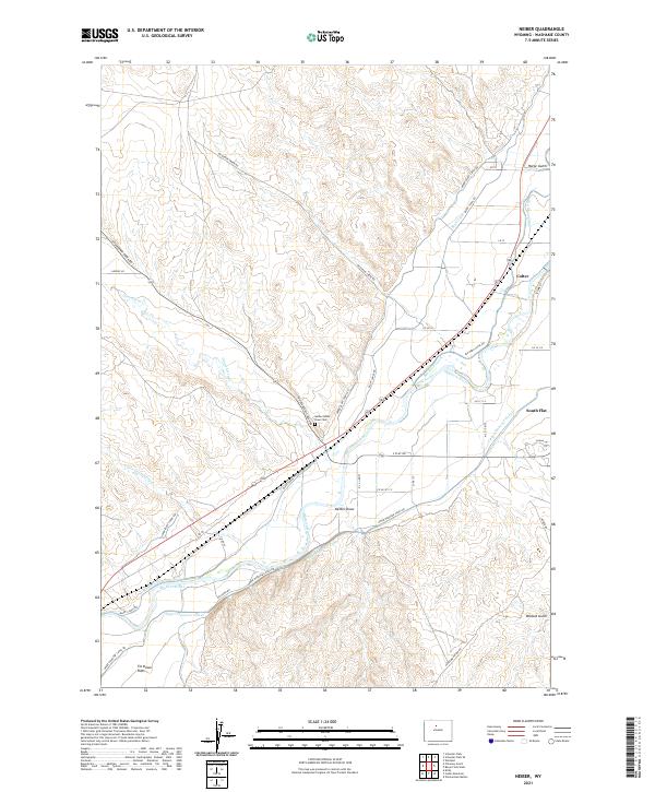 USGS US Topo 7.5-minute map for Neiber WY 2021