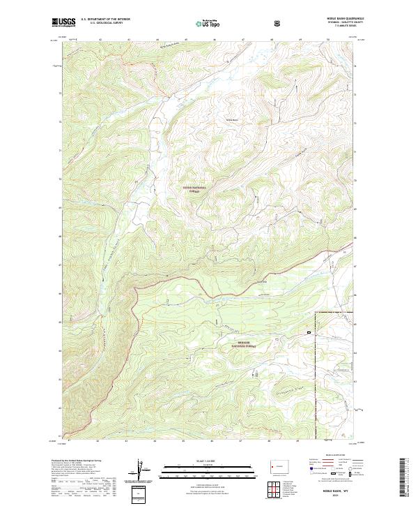 USGS US Topo 7.5-minute map for Noble Basin WY 2021