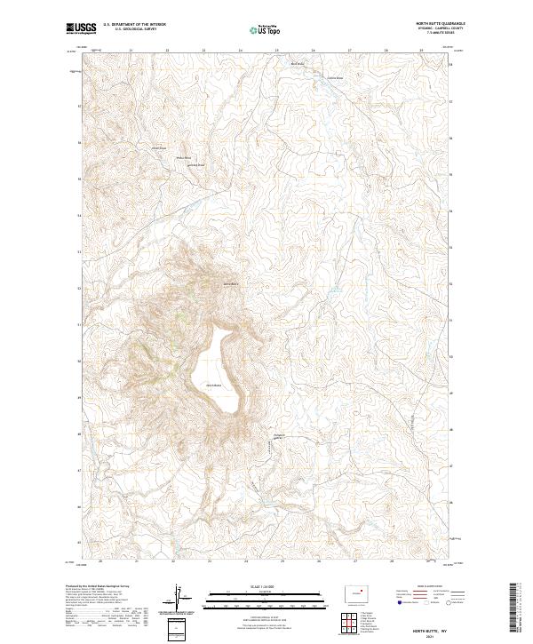 USGS US Topo 7.5-minute map for North Butte WY 2021