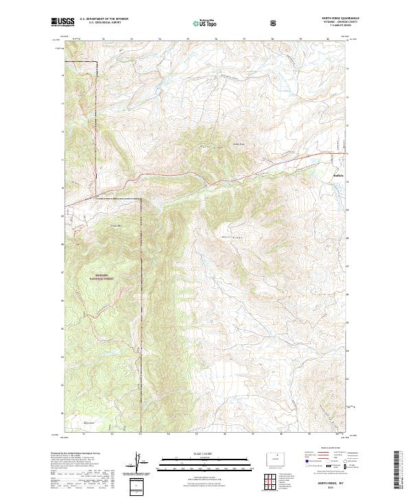 US Topo 7.5-minute map for North Ridge WY