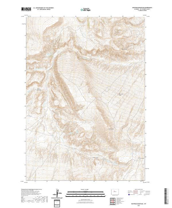 USGS US Topo 7.5-minute map for Nostrum Mountain WY 2021