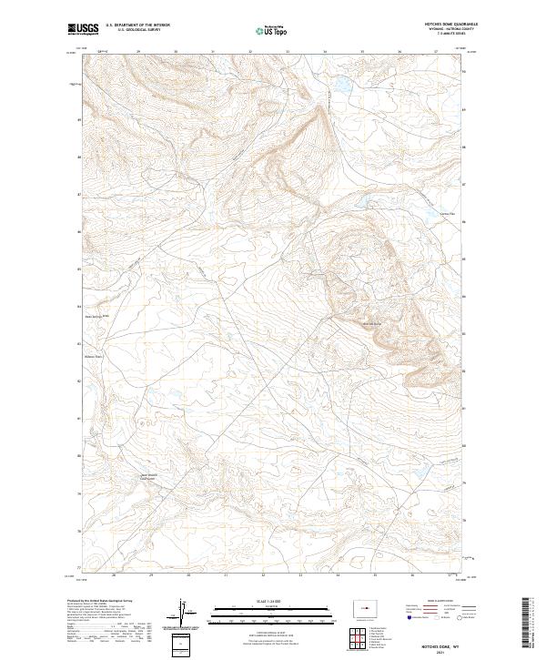 USGS US Topo 7.5-minute map for Notches Dome WY 2021