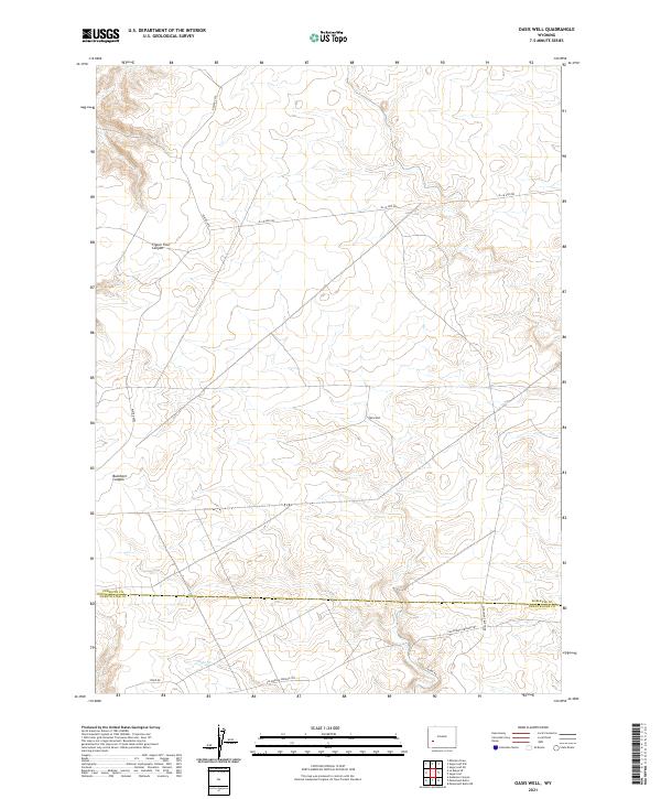 USGS US Topo 7.5-minute map for Oasis Well WY 2021