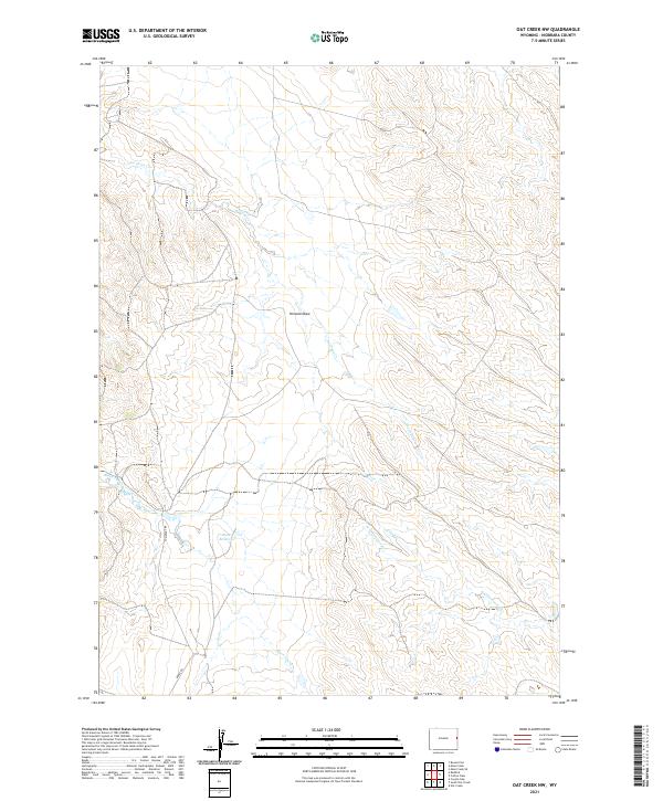 USGS US Topo 7.5-minute map for Oat Creek NW WY 2021