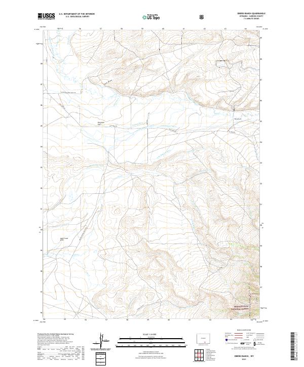 USGS US Topo 7.5-minute map for Oberg Ranch WY 2021