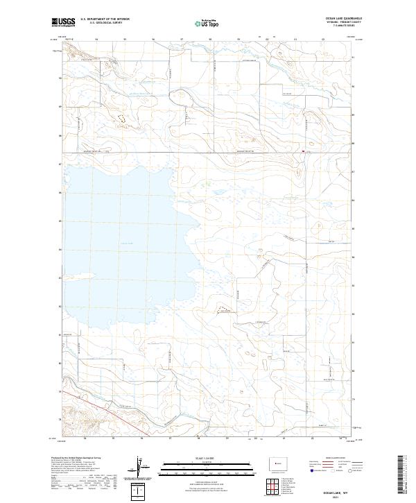 USGS US Topo 7.5-minute map for Ocean Lake WY 2021