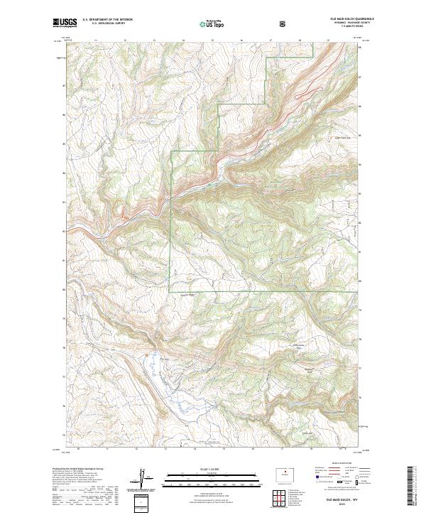 US Topo 7.5-minute map for Old Maid Gulch WY