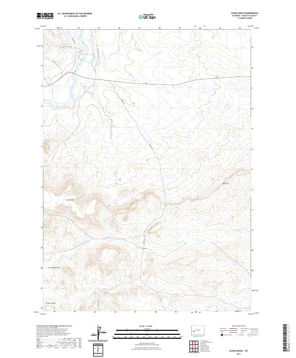 USGS US Topo 7.5-minute map for Olsen Ranch WY 2021