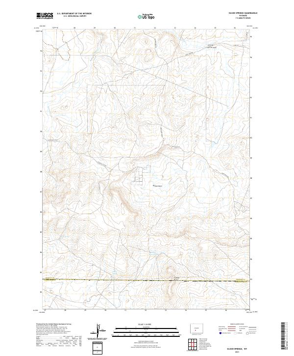 USGS US Topo 7.5-minute map for Olson Springs WY 2021