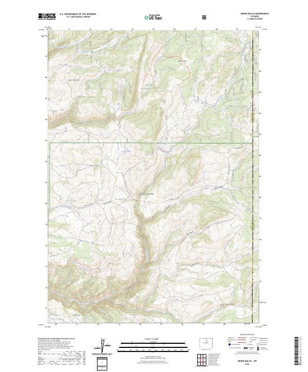 US Topo 7.5-minute map for Onion Gulch WY