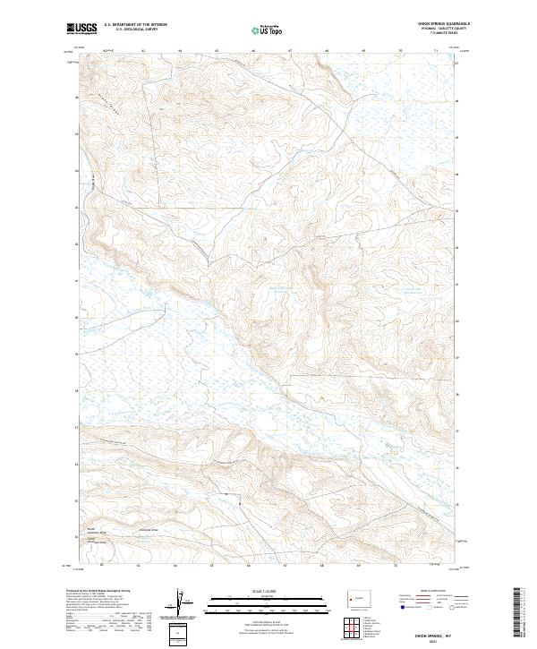 USGS US Topo 7.5-minute map for Onion Springs WY 2021