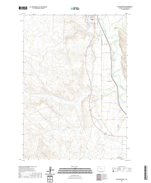 USGS US Topo 7.5-minute map for Orchard Bench WY 2021