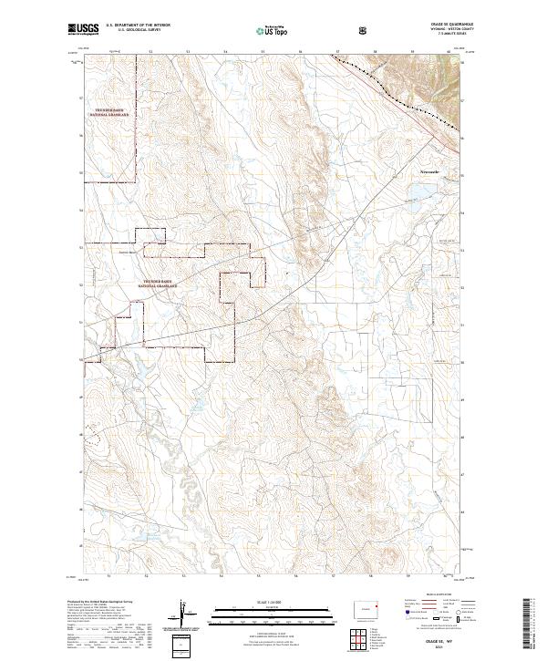 USGS US Topo 7.5-minute map for Osage SE WY 2021