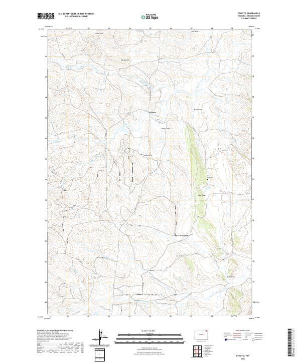 USGS US Topo 7.5-minute map for Oshoto WY 2021