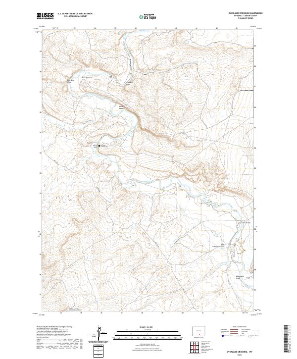 USGS US Topo 7.5-minute map for Overland Crossing WY 2021