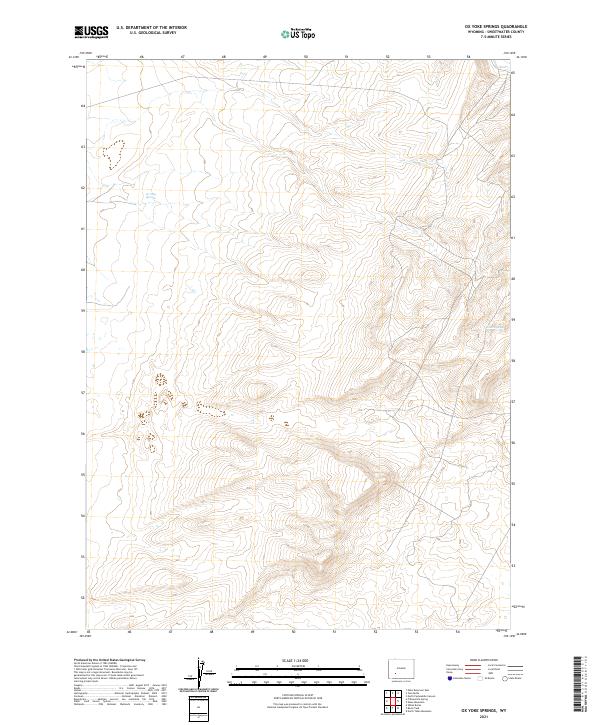 USGS US Topo 7.5-minute map for Ox Yoke Springs WY 2021