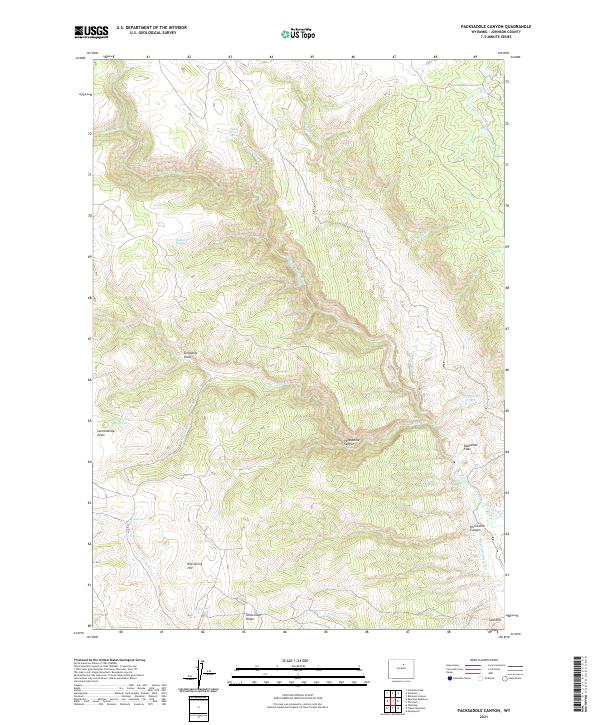 USGS US Topo 7.5-minute map for Packsaddle Canyon WY 2021