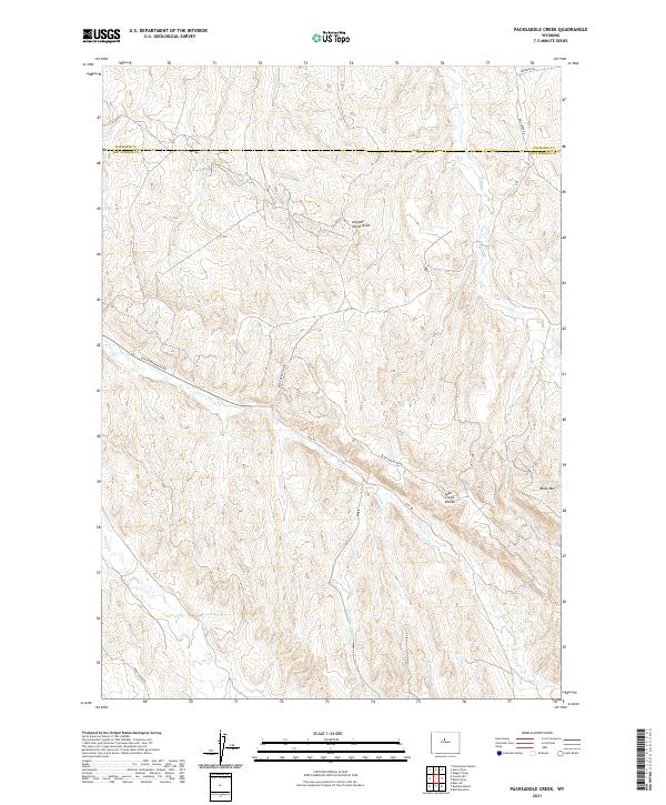 USGS US Topo 7.5-minute map for Packsaddle Creek WY 2021