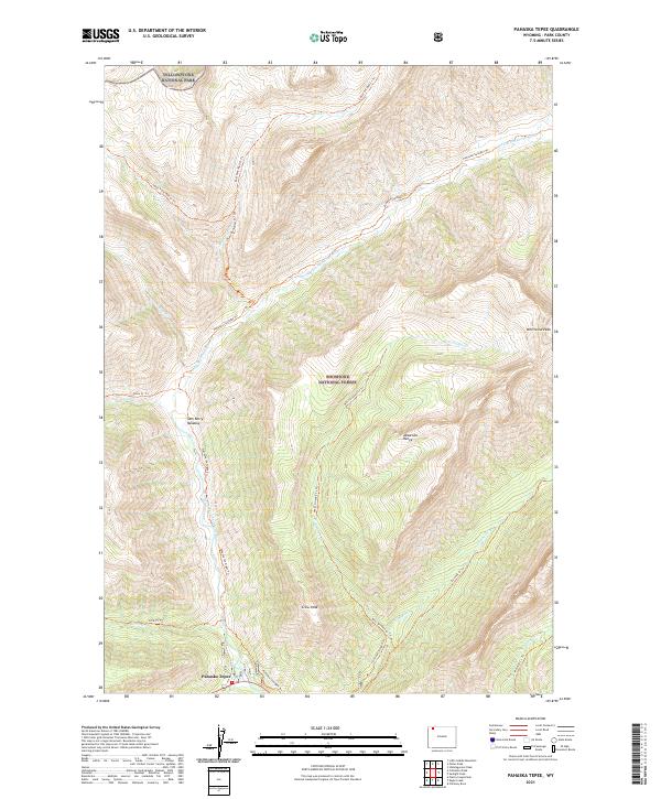 USGS US Topo 7.5-minute map for Pahaska Tepee WY 2021