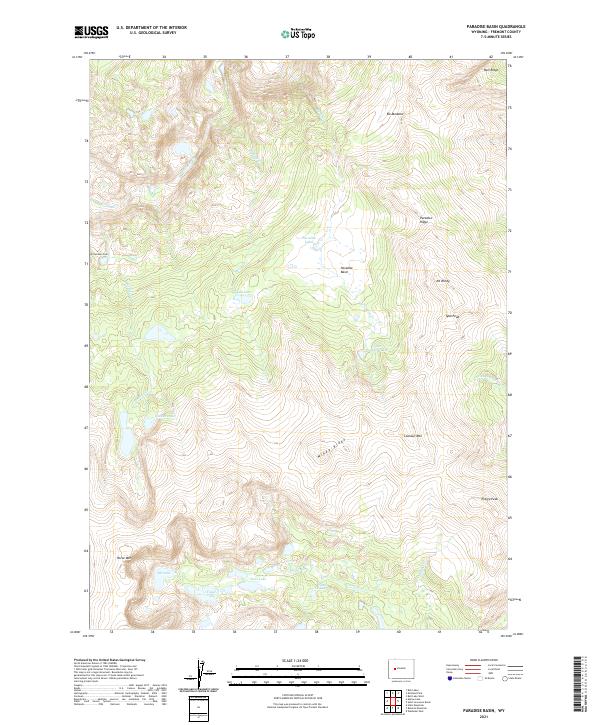 USGS US Topo 7.5-minute map for Paradise Basin WY 2021