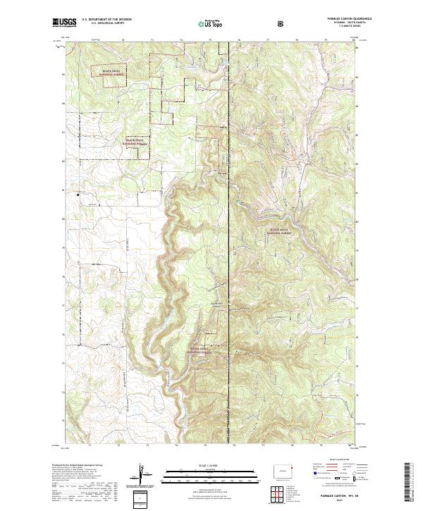 USGS US Topo 7.5-minute map for Parmlee Canyon WYSD 2021