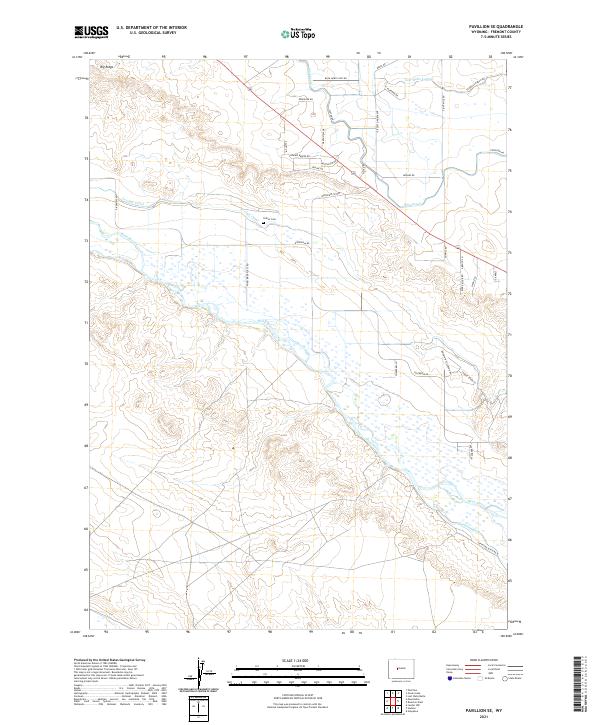 USGS US Topo 7.5-minute map for Pavillion SE WY 2021