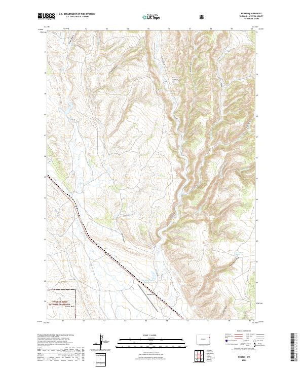 USGS US Topo 7.5-minute map for Pedro WY 2021