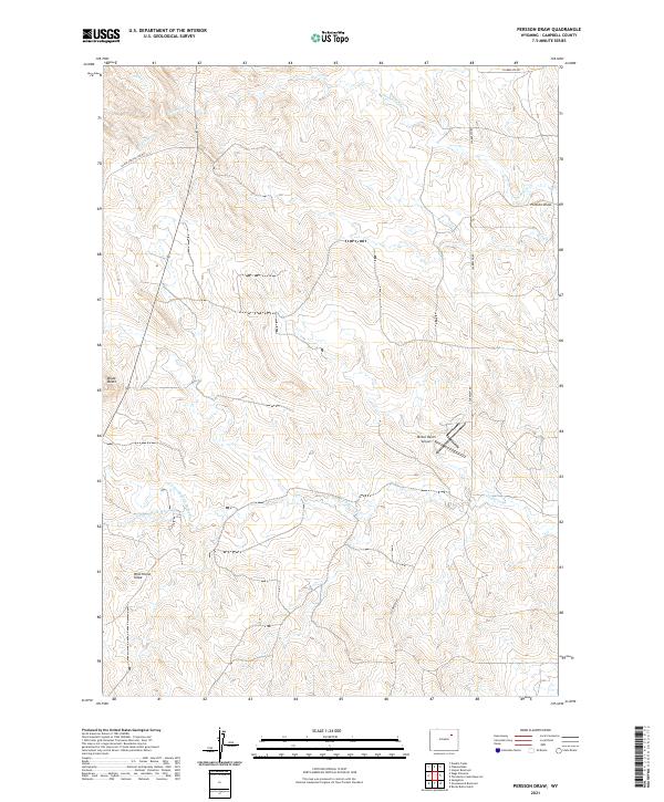 USGS US Topo 7.5-minute map for Persson Draw WY 2021