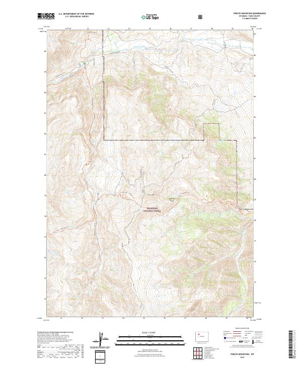 USGS US Topo 7.5-minute map for Phelps Mountain WY 2021