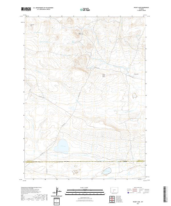 USGS US Topo 7.5-minute map for Picket Lake WY 2021