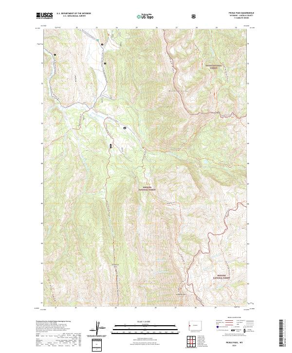 USGS US Topo 7.5-minute map for Pickle Pass WY 2021