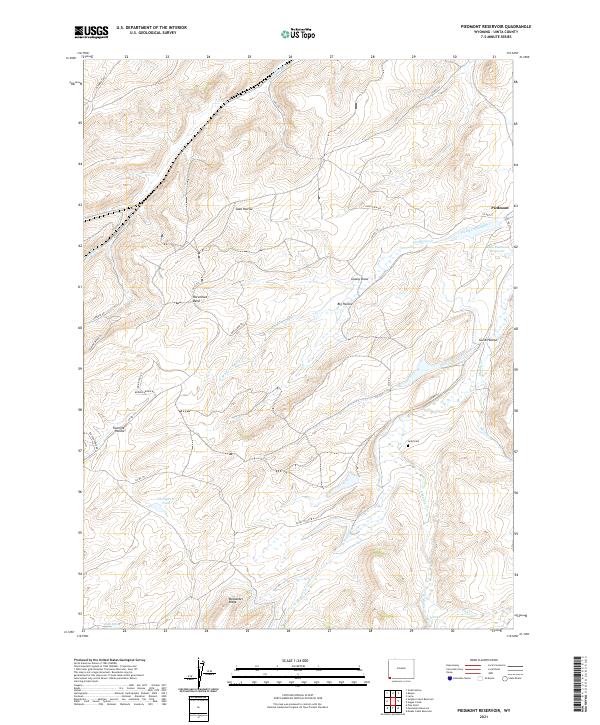 USGS US Topo 7.5-minute map for Piedmont Reservoir WY 2021