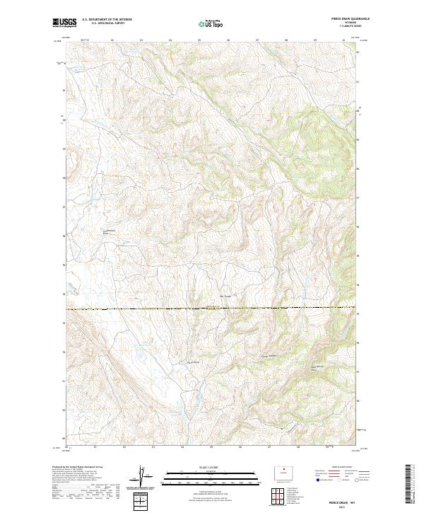 USGS US Topo 7.5-minute map for Pierce Draw WY 2021