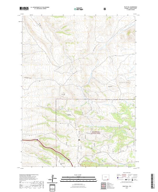 USGS US Topo 7.5-minute map for Pilot Hill WY 2021