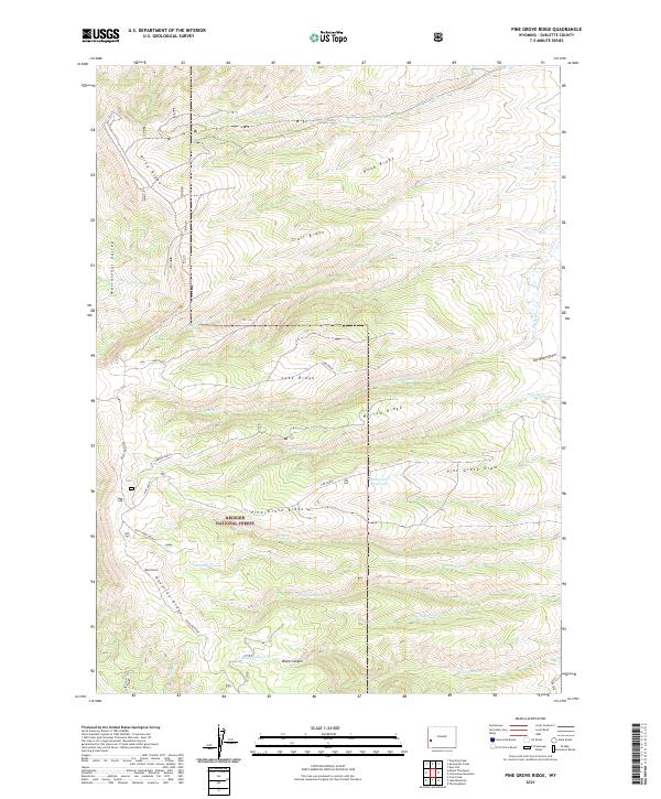 USGS US Topo 7.5-minute map for Pine Grove Ridge WY 2021