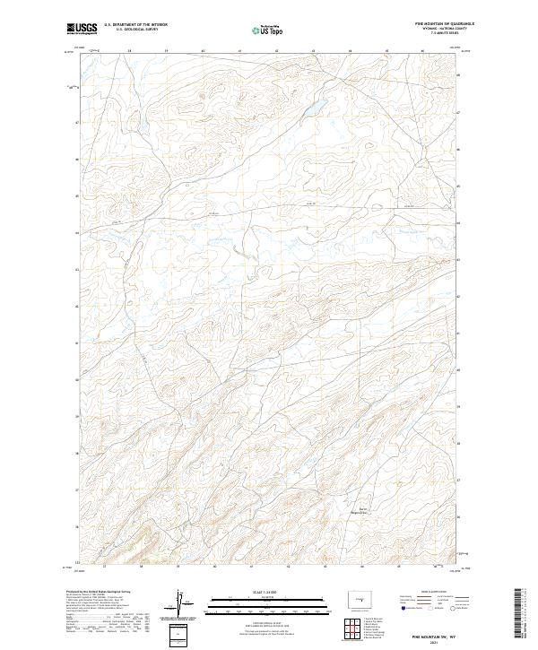 USGS US Topo 7.5-minute map for Pine Mountain SW WY 2021