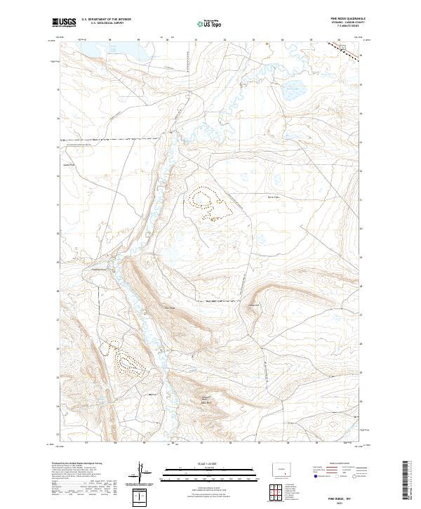 USGS US Topo 7.5-minute map for Pine Ridge WY 2021