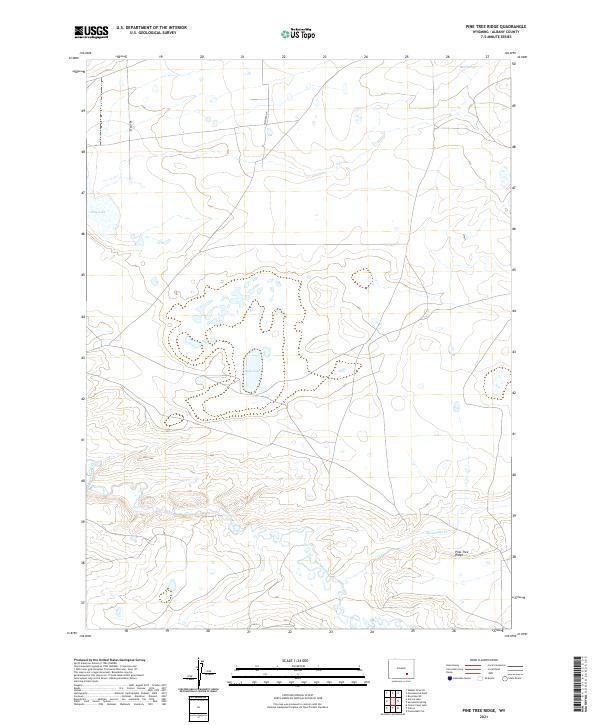 USGS US Topo 7.5-minute map for Pine Tree Ridge WY 2021