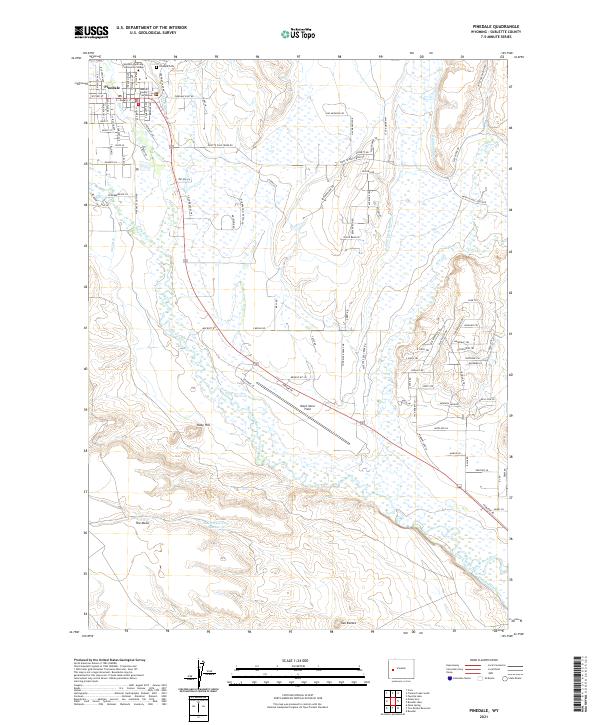 USGS US Topo 7.5-minute map for Pinedale WY 2021