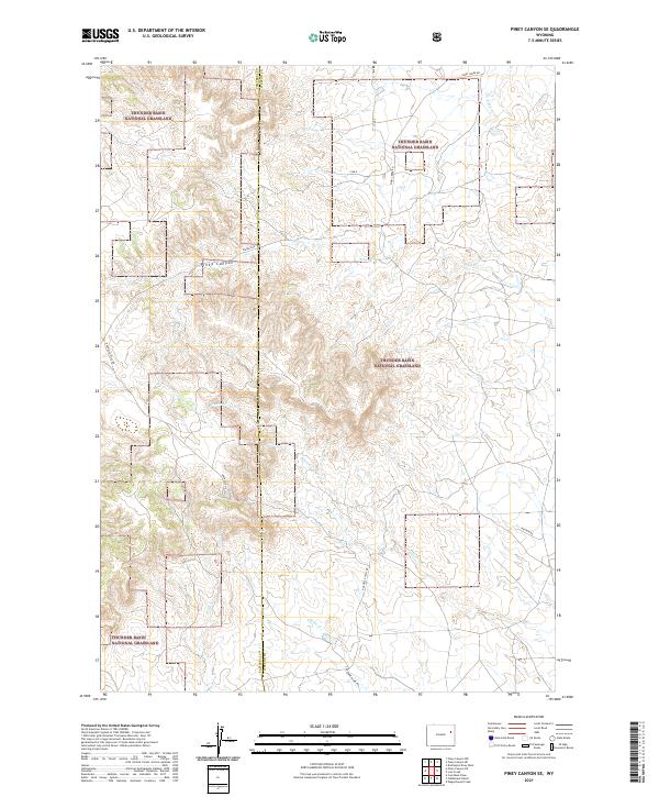 USGS US Topo 7.5-minute map for Piney Canyon SE WY 2021