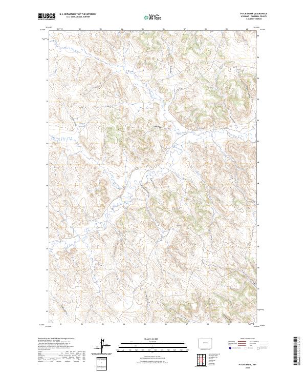 US Topo 7.5-minute map for Pitch Draw WY