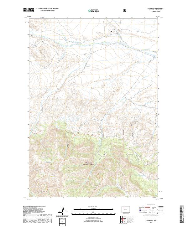 USGS US Topo 7.5-minute map for Pitchfork WY 2021