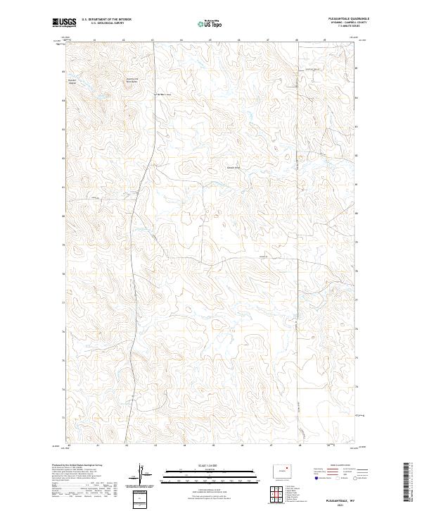 USGS US Topo 7.5-minute map for Pleasantdale WY 2021