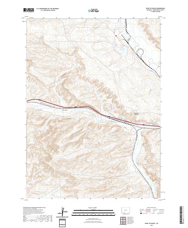 USGS US Topo 7.5-minute map for Point of Rocks WY 2021