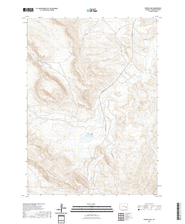 USGS US Topo 7.5-minute map for Poison Lake WY 2021