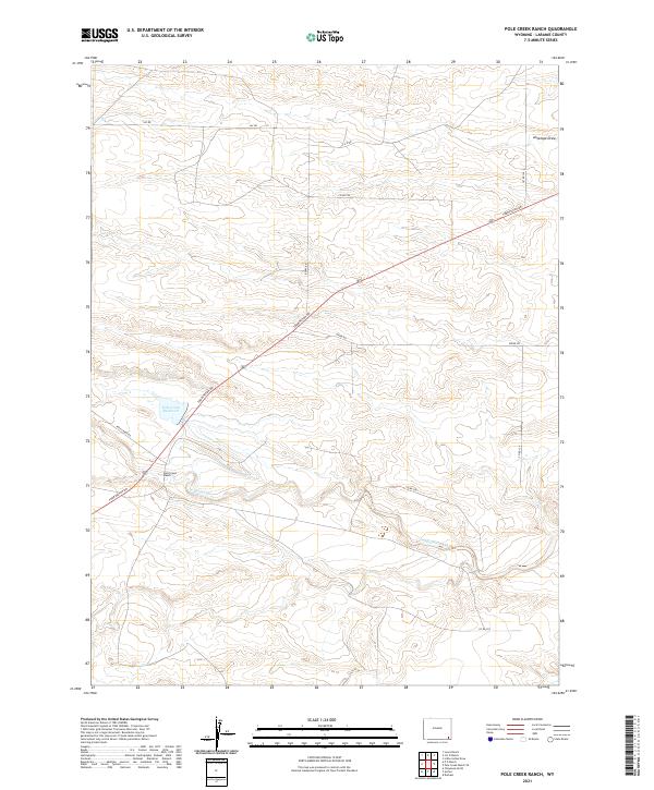 USGS US Topo 7.5-minute map for Pole Creek Ranch WY 2021