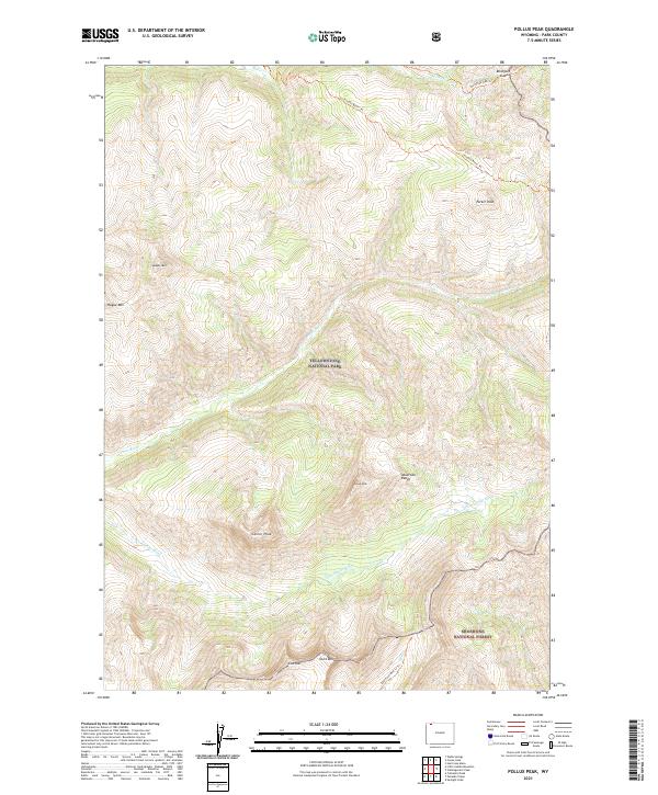 USGS US Topo 7.5-minute map for Pollux Peak WY 2021