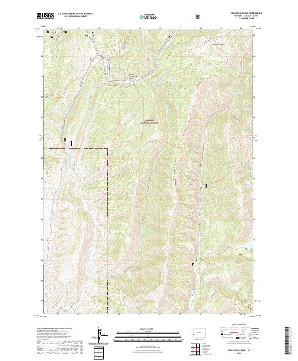 USGS US Topo 7.5-minute map for Porcupine Creek WY 2021